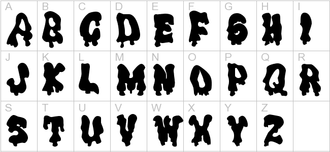 Dripping Letter Alphabet Font