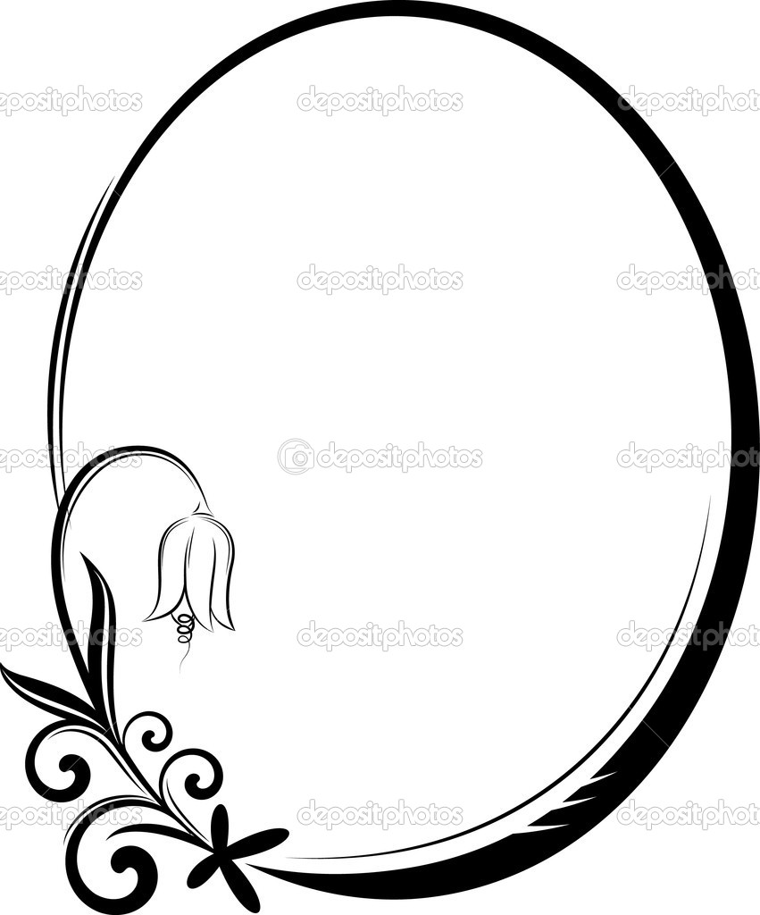 Elegant Oval Border Frame Clip Art