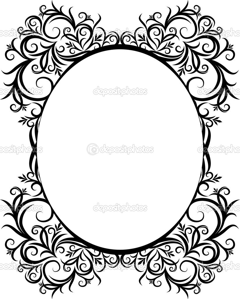 Elegant Oval Border Frame Clip Art