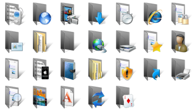 File Folder Icons Glass