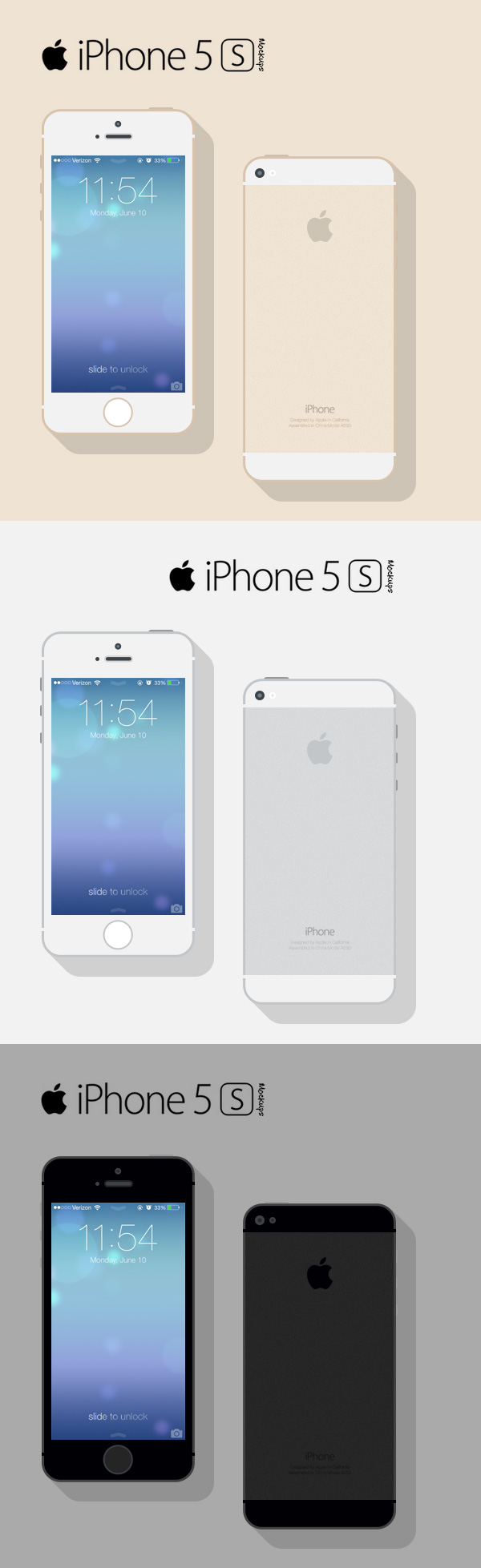 Flat iPhone 5S Mockup