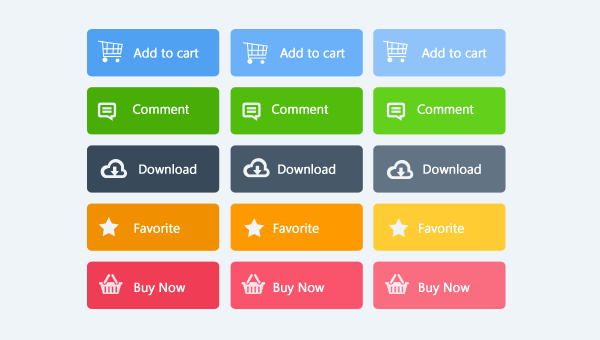 Flat Web Design Buttons