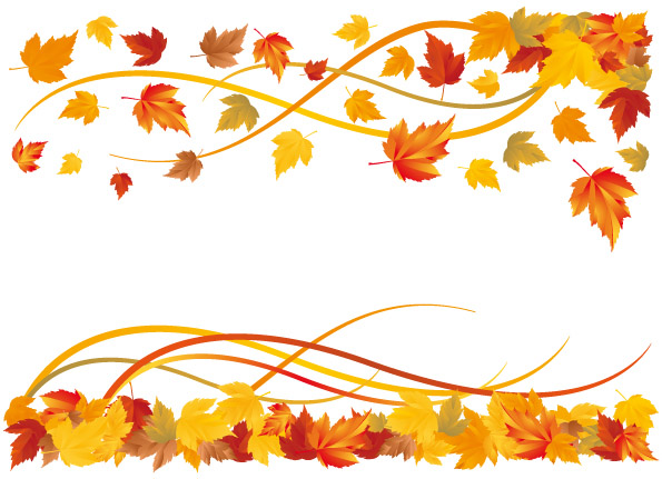 Free Fall Autumn Leaves Border