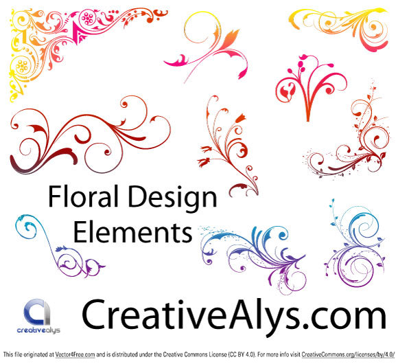 Free Floral Vector Design Elements