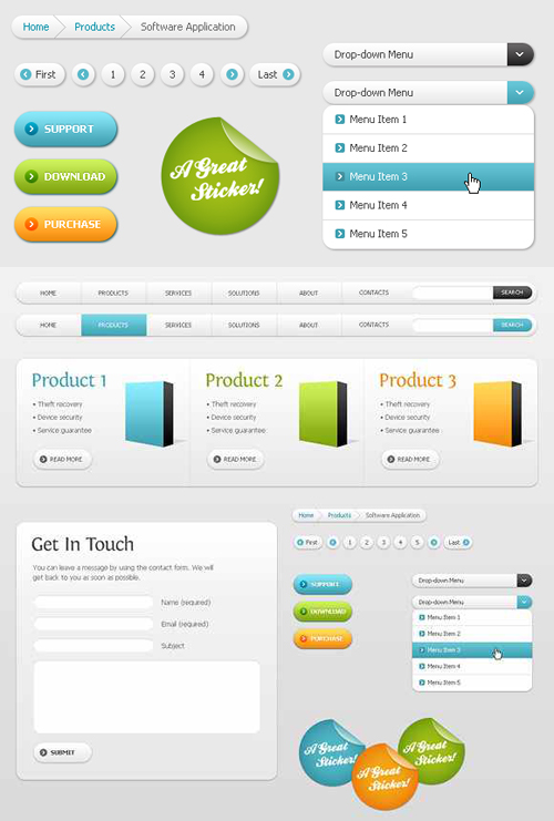 Free PSD WebElements Free PSD WebElements