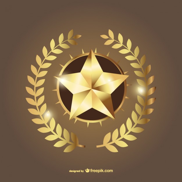 Free Vector Image Gold Star Award
