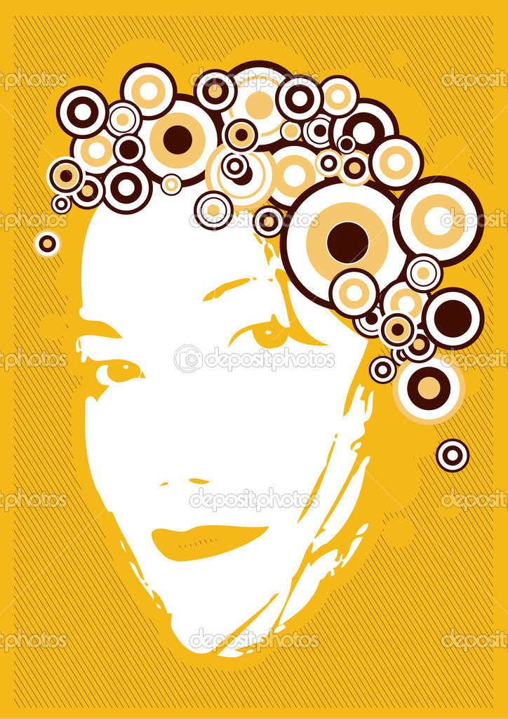 Girl Face Vector Art