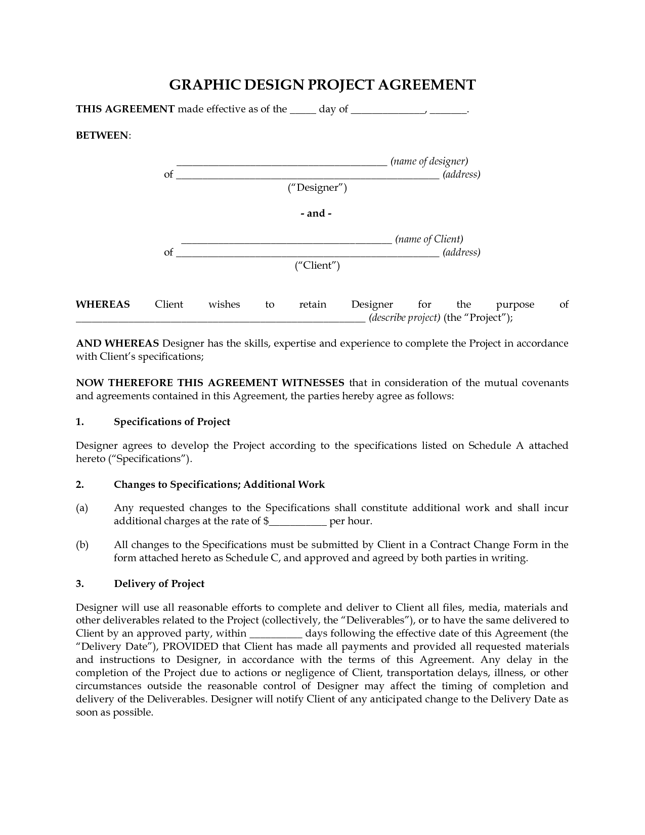 Graphic Design Contract Agreement Template
