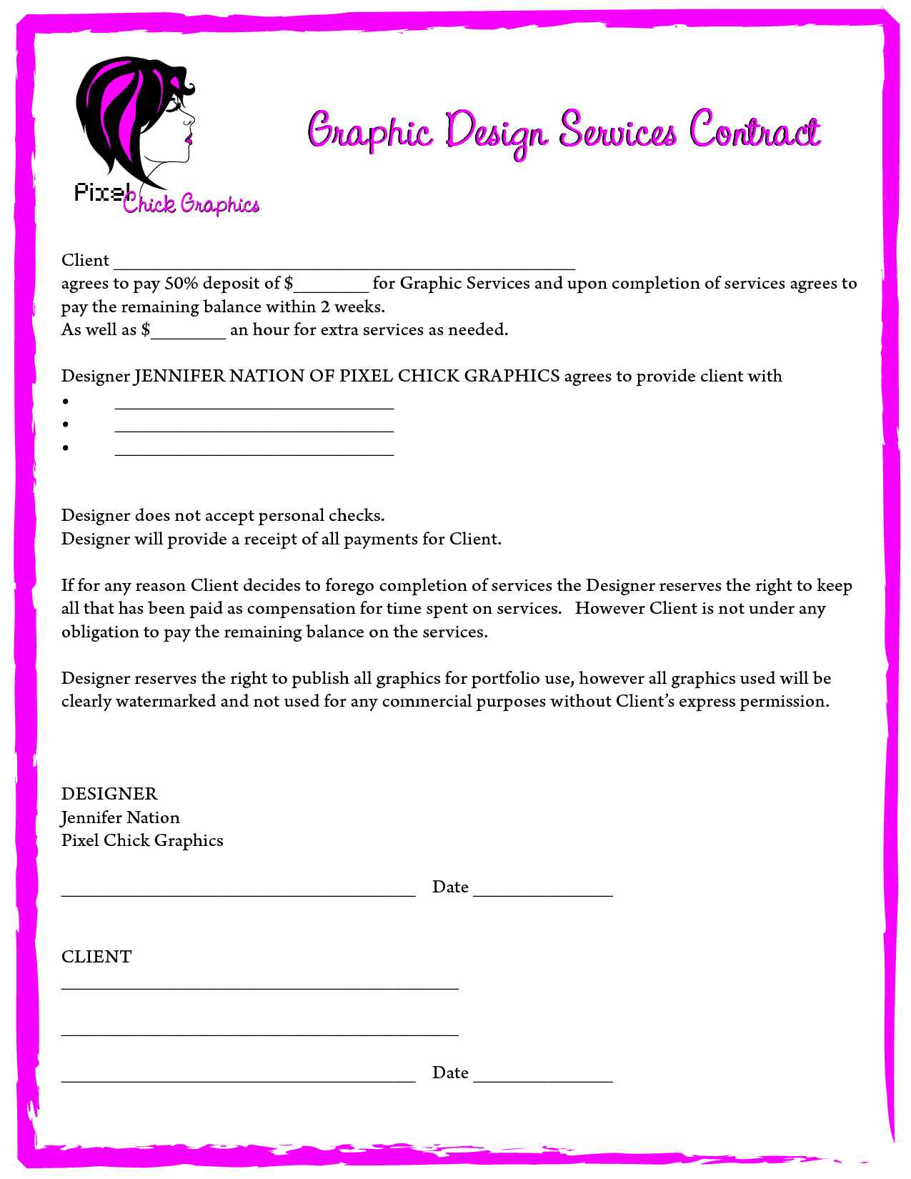 Free Graphic Design Contract Template Pdf Printable Templates