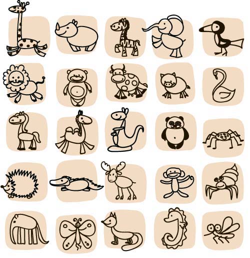 Hand Drawn Cartoon Animals
