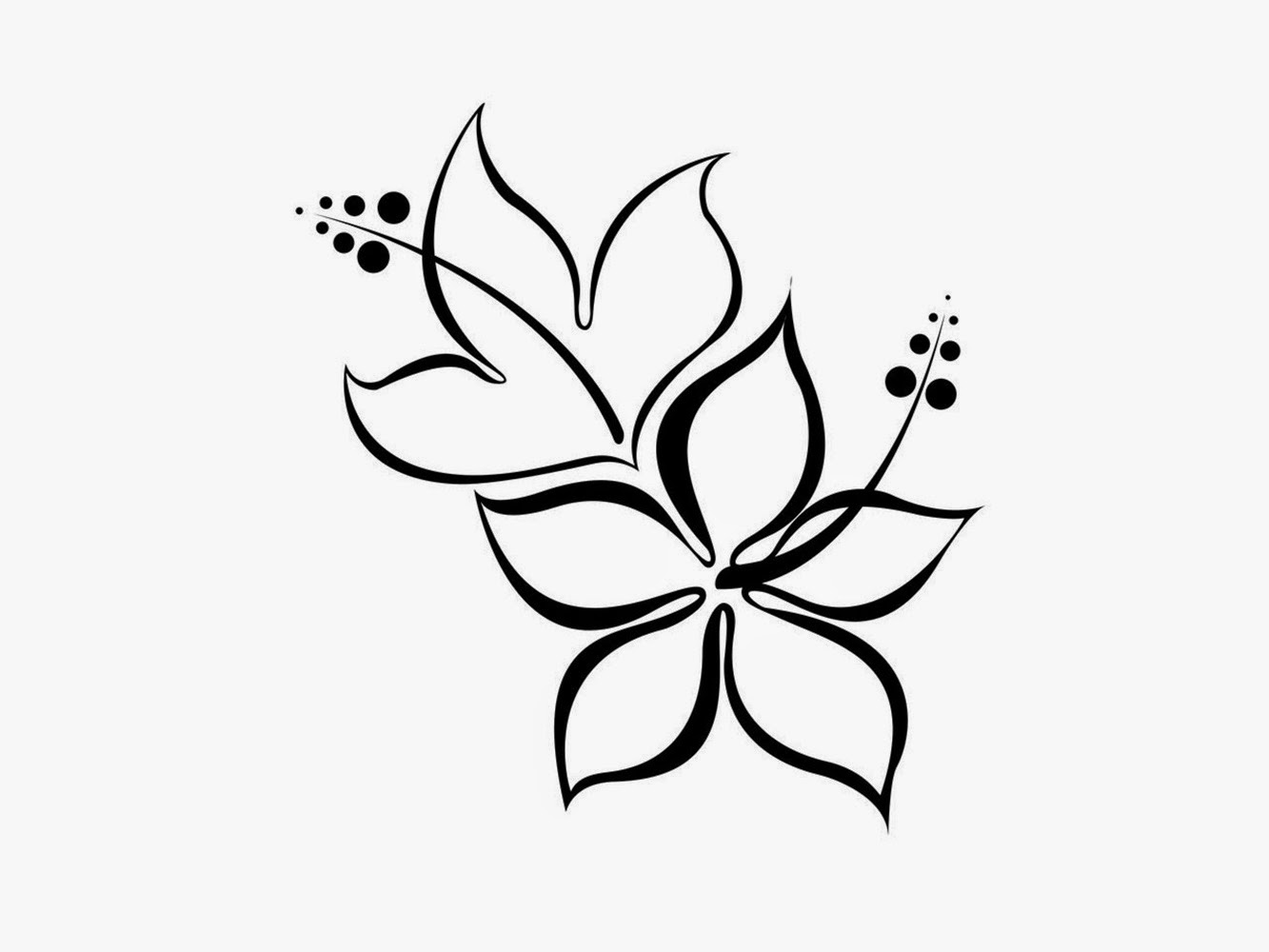 13 Black And White Simple Flower Designs Images