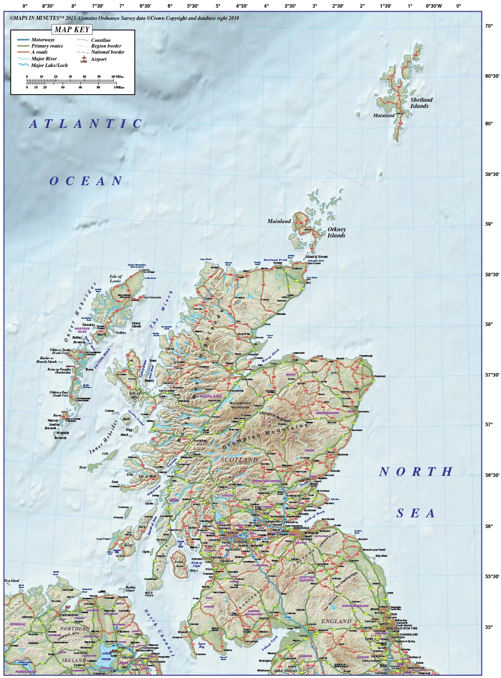 High Resolution Map Scotland