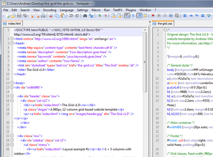 HTML Code Notepad