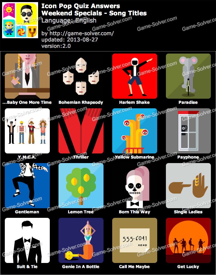 Icon Pop Quiz Weekend Specials Songs Icon Pop Quiz Weekend Specials Songs