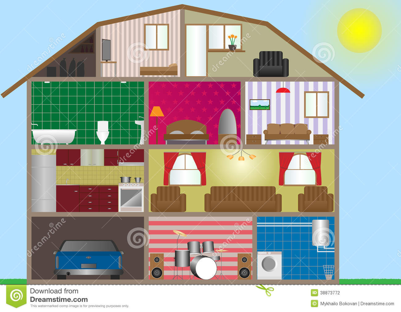 Illustration of House Interior