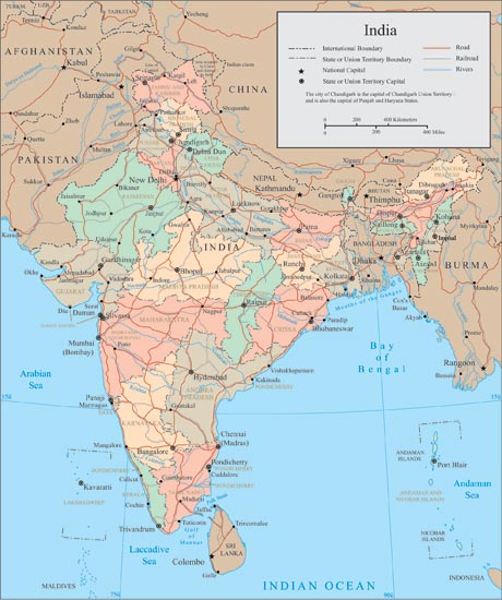 India Countries Map