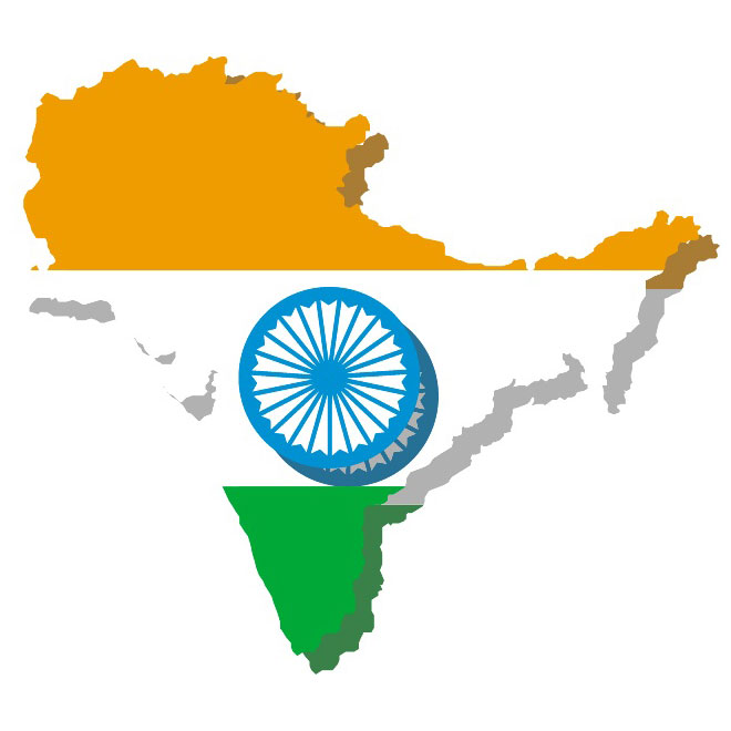 India Map with Flag