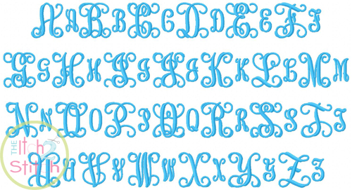 Interlocking Vine Monogram Embroidery Font