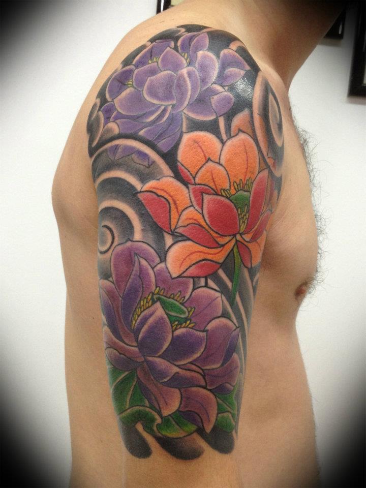 Japanese Lotus Flower Tattoo Design