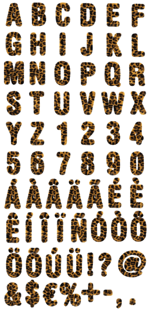 Jungle Animal Print Letters Fonts