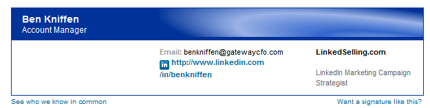 LinkedIn Button Email Signature