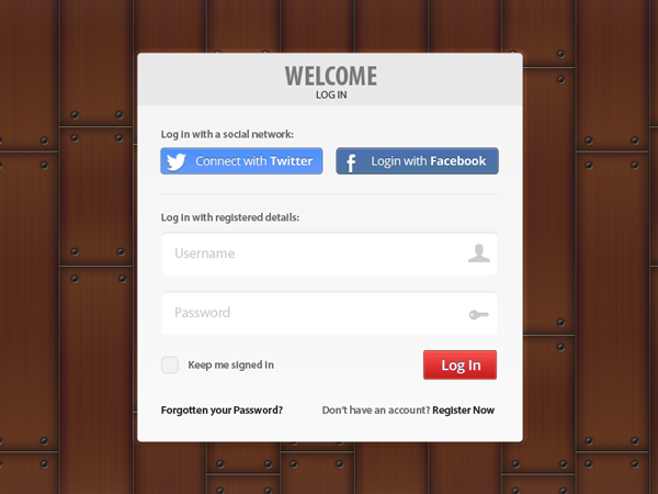 Login with Facebook Button PSD