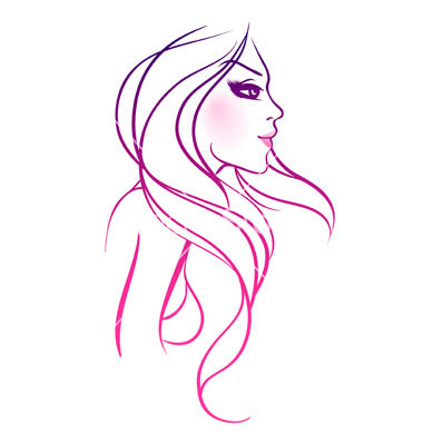 Long Hair Vector Art