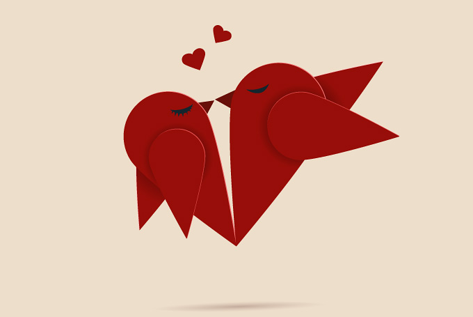 Love Birds Vector Art Free