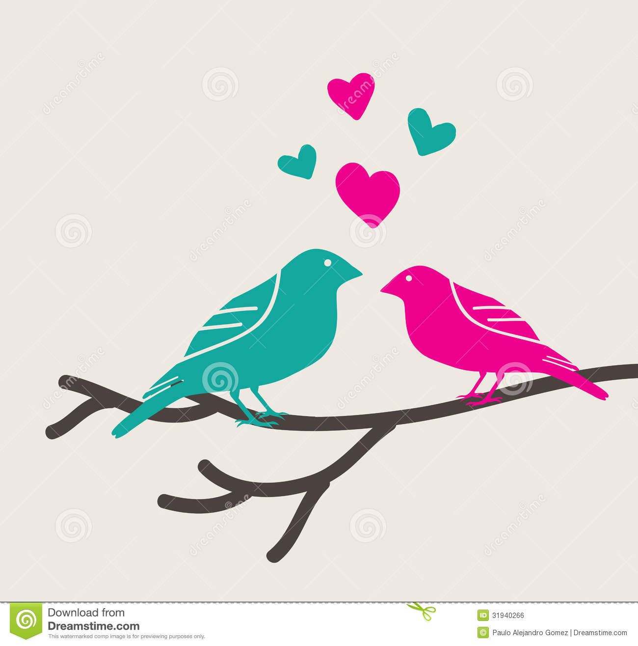 Love Birds Vector Free