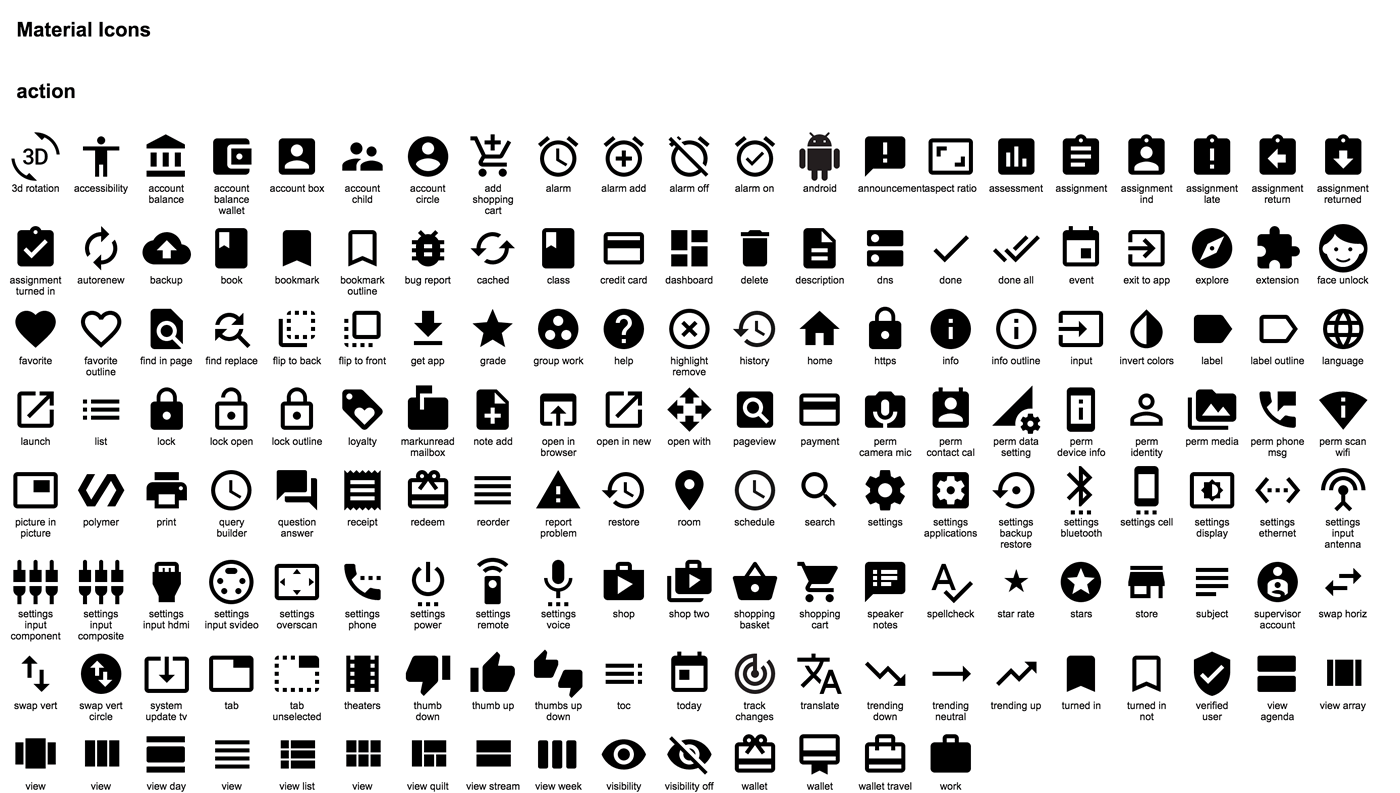 Material Design Android Icons Material Design Android Icons