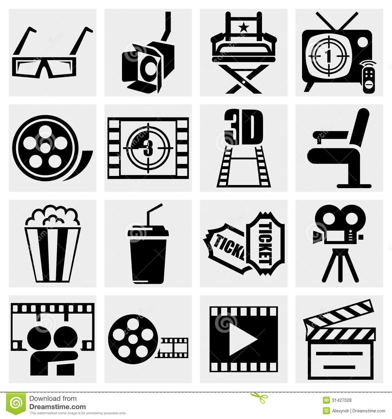 Movie Icons Vector Free