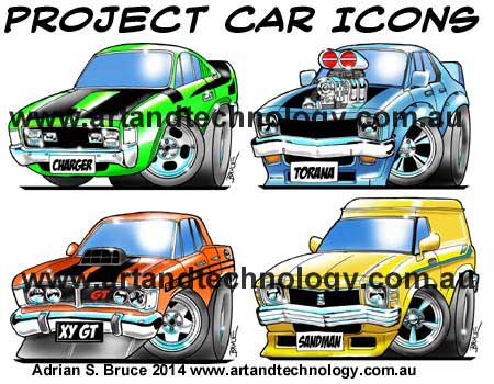Muscle Car Caricatures