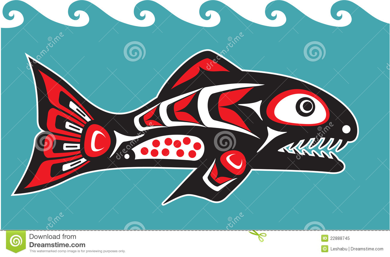 Native American Art Salmon Fish