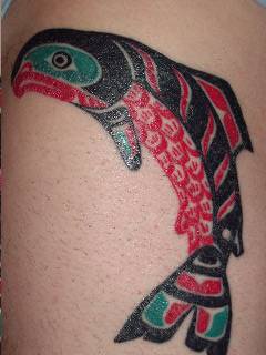 Native American Fish Tattoo
