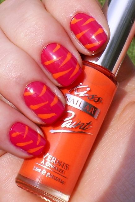 Neon Orange Nail Art