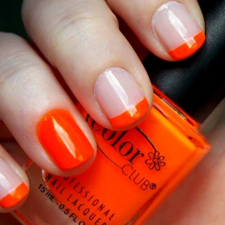 Neon Orange Nail Art