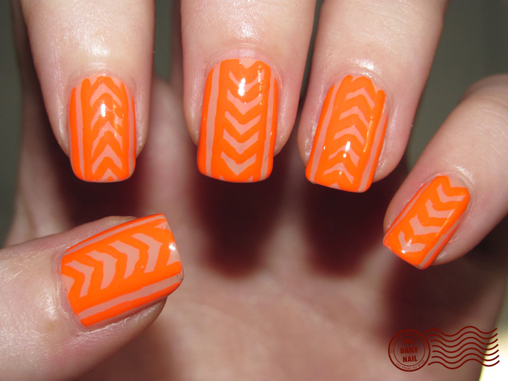 Neon Orange Nail Design