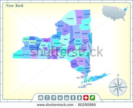 New York State Map Icon