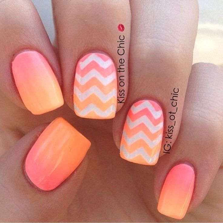 Ombre Chevron Nail Art Design