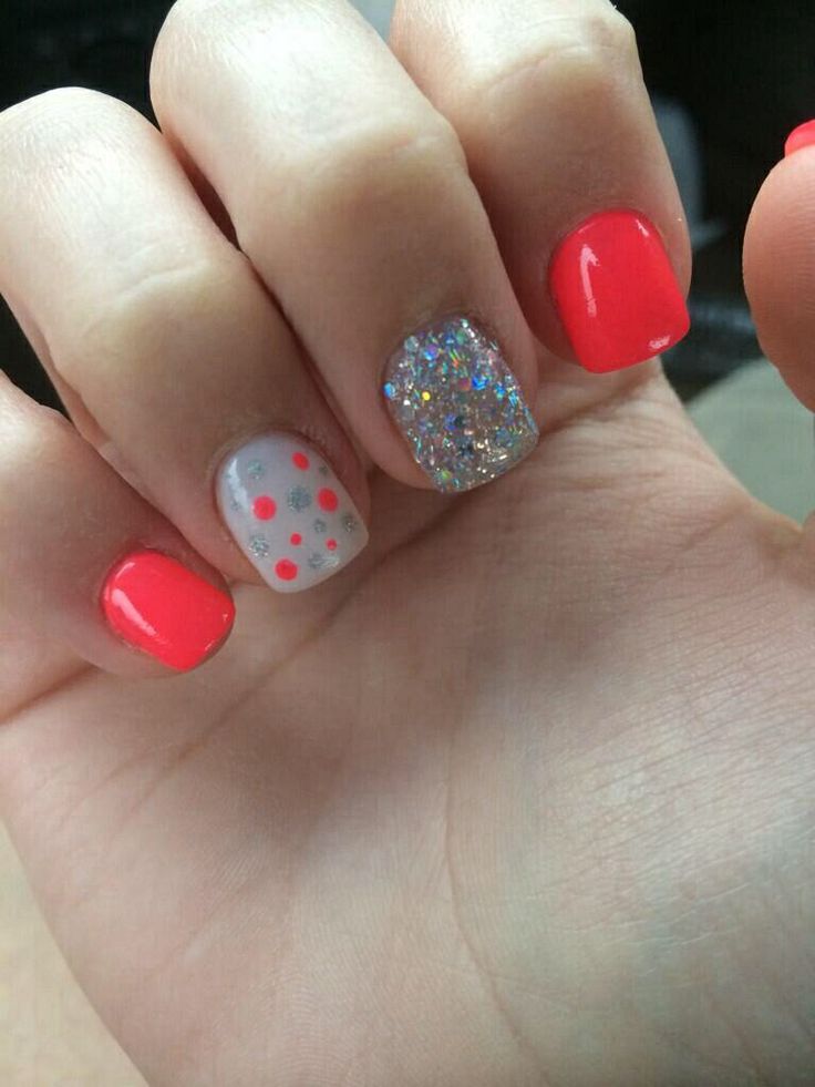 Orange Neon Summer Nails