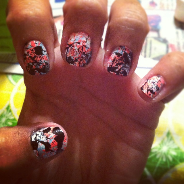 Paint Splatter Nail Design