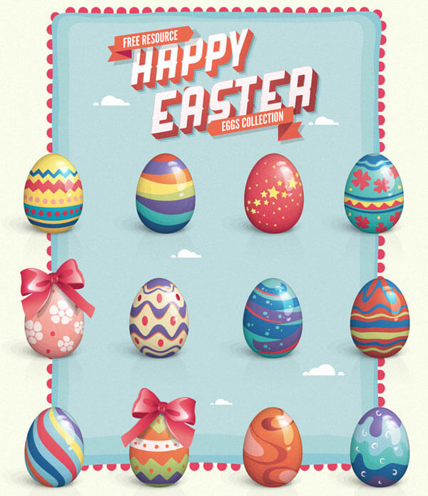 Painted Easter Eggs Clip Art Free