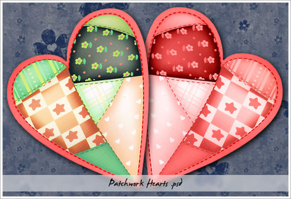 Patchwork Heart Clip Art