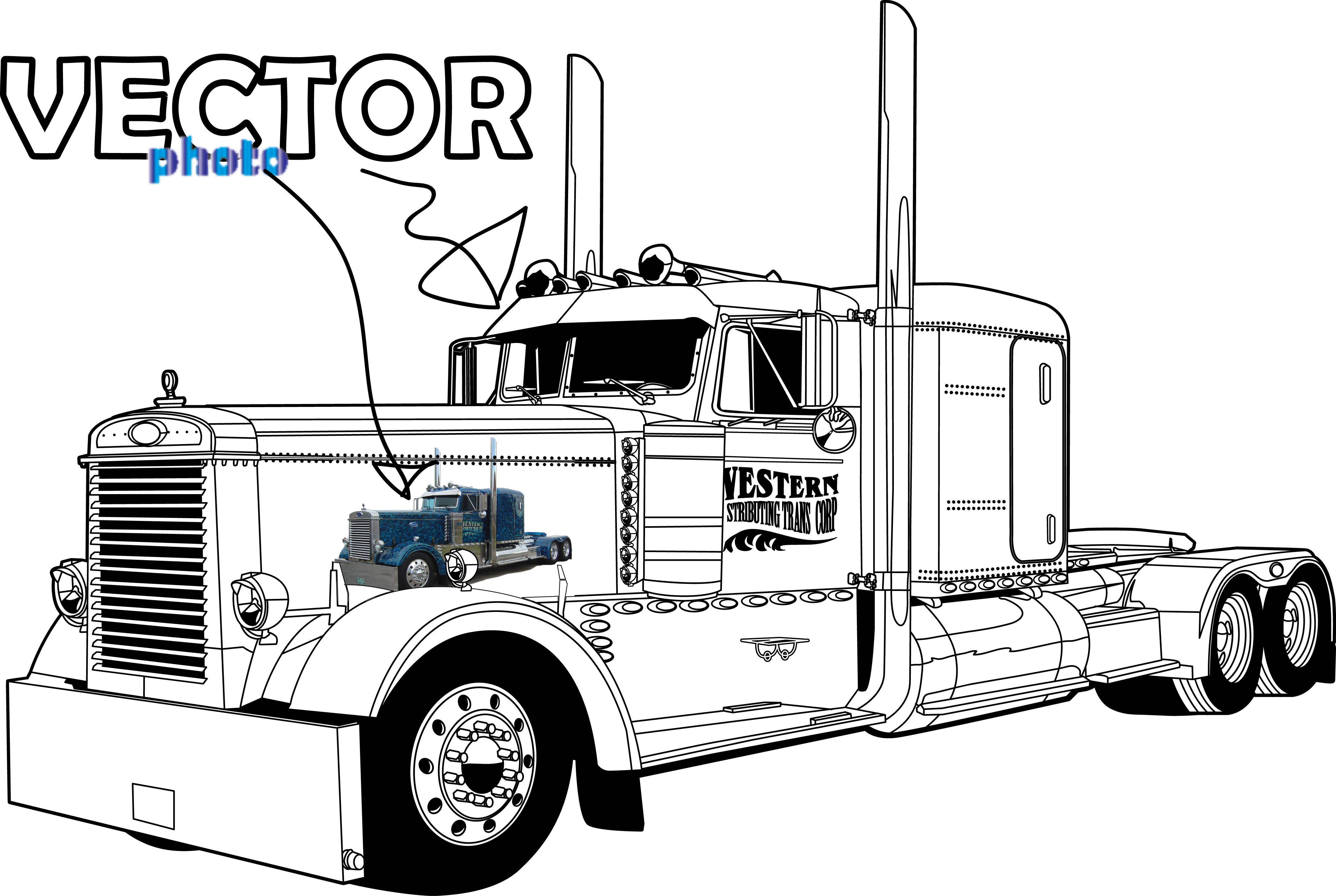 Peterbilt Truck Coloring Pages