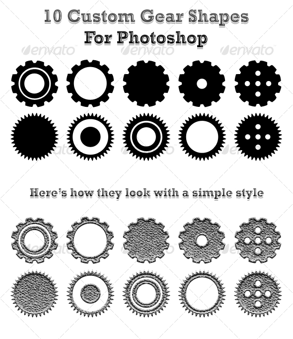 Photoshop Custom Shapes Gears