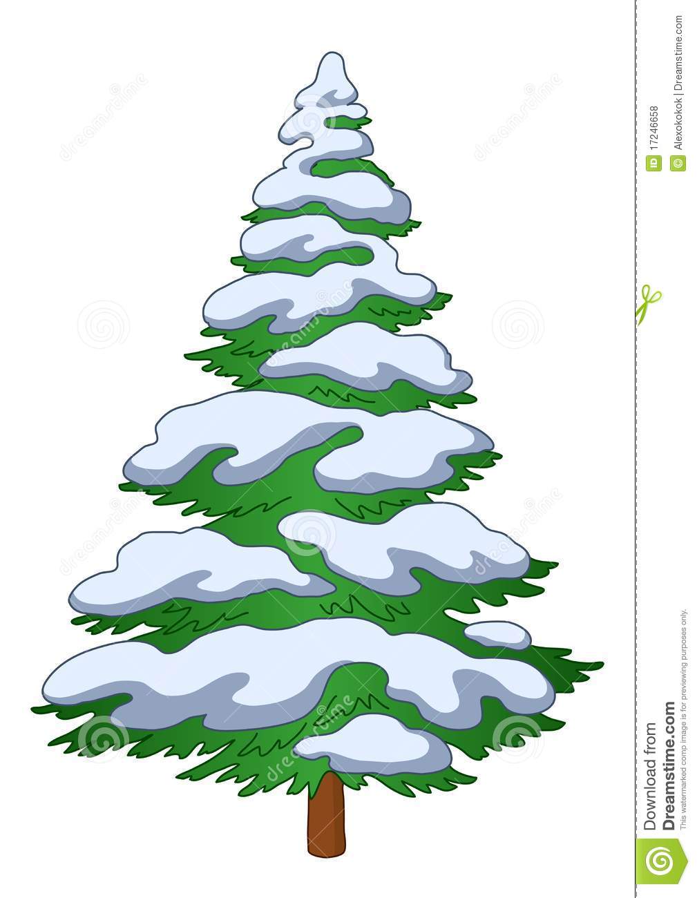 Pine Tree with Snow Clip Art
