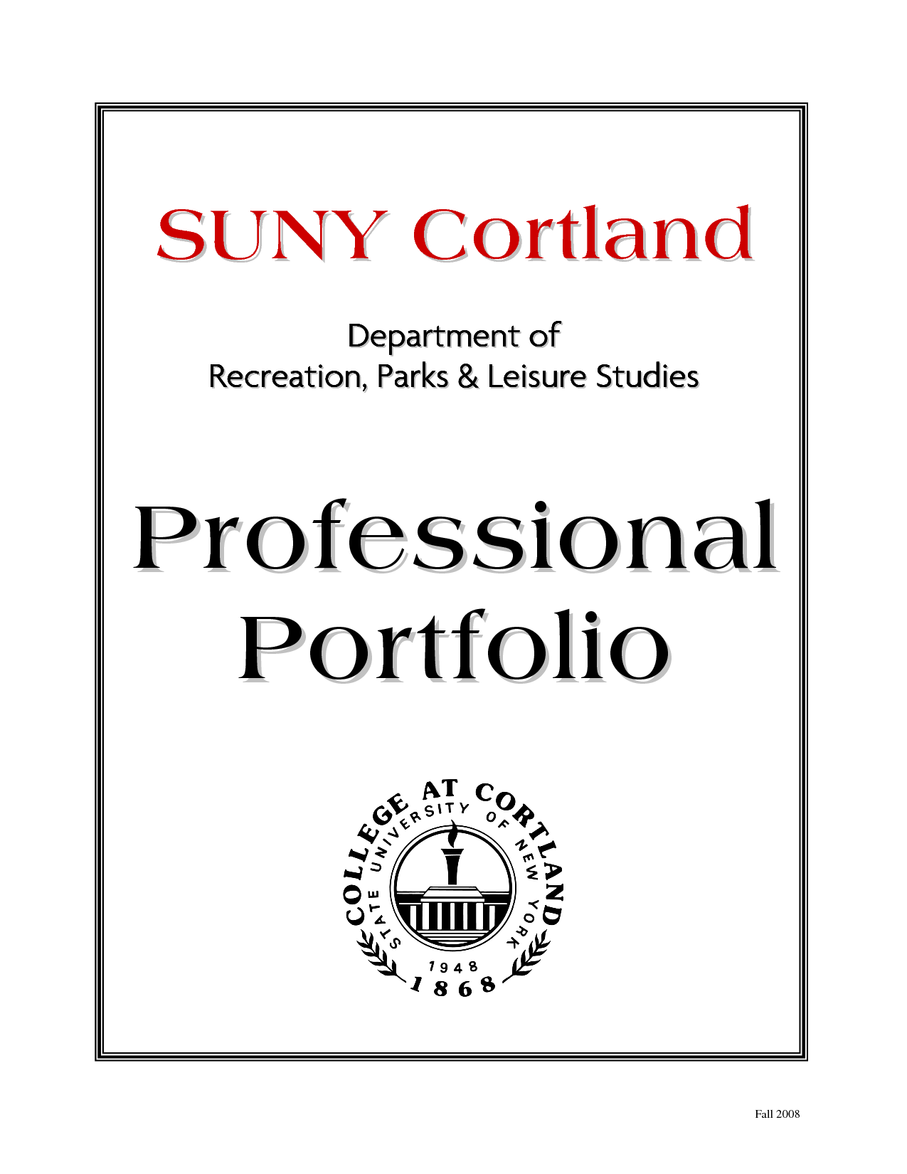 Professional Portfolio Cover Page Professional Portfolio Cover Page
