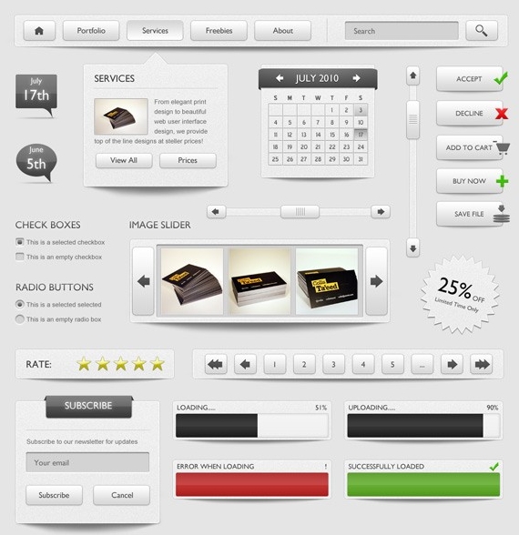 PSD UI Web Design Elements PSD UI Web Design Elements