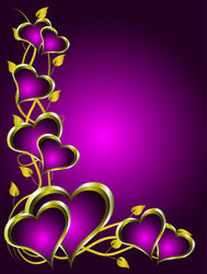 Purple and Gold Hearts