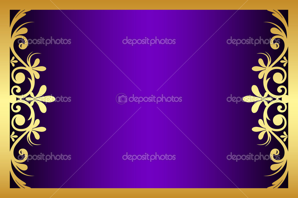 Purple and Gold Vector Frames PNG